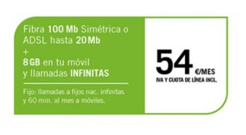 FIBRA 100MB/ADSL20MG + SINFÍN 8GB